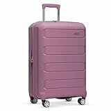Traveler's Choice Pagosa Hardshell Expandable Luggage with Spinner Wheels, Mauve, 26-Inch Medium