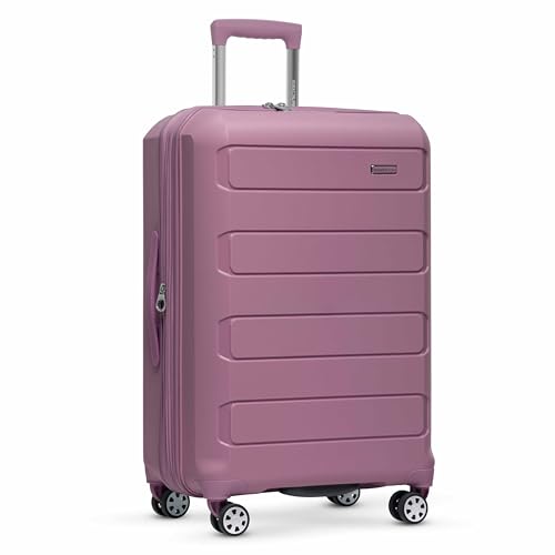 Traveler's Choice Pagosa Hardshell Expandable Luggage with Spinner Wheels, Mauve, 26-Inch Medium