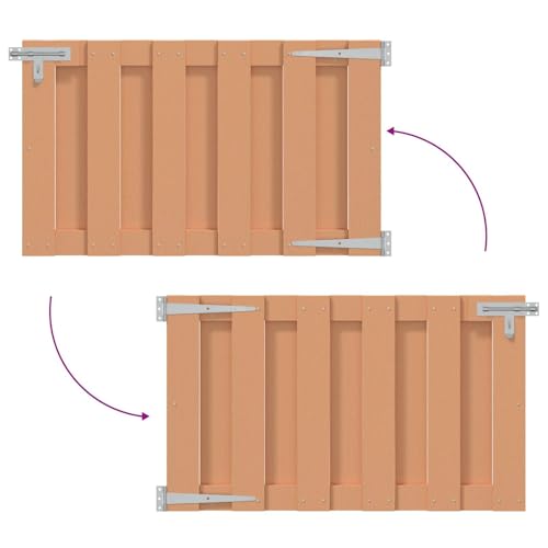 Puerta de patio en WPC marrón de 100x80 cm, el paso ideal para tu jardín y terraza 5