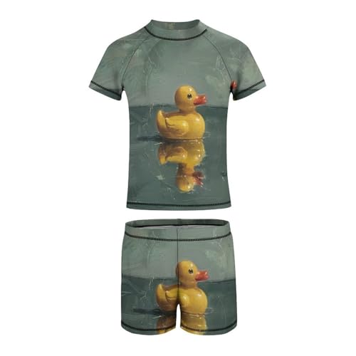 Rubber DucklingChildren's Casual Swimsuit Set - Simple and Versatile7-9Y（120cm）2