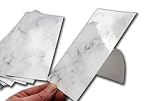 24 Subway Self Adhesive Wall Tiles for Kitchen Backsplash Bathroom Fireplace Stick On Peel N Stick Self Adhesive Subway Tile 3 x 6 in White Marble Tile Stickers