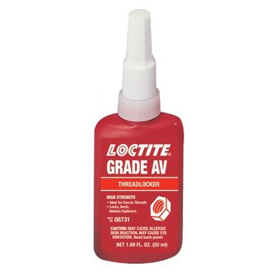 Loctite 08731 Red 087 Letter Grade AV High Strength Threadlocker, 50 ml, 1.69 fl. oz. Bottle