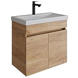 Planetmöbel Mueble de baño con Lavabo, Roble Dorado