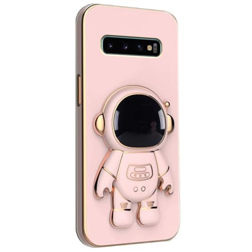 Image of for Samsung Galaxy S10 Plus Case Cute 3D Astronaut Stand Design Camera Protection Shockproof Soft Back Cover (for Samsung Galaxy S10 Plus, Pink)