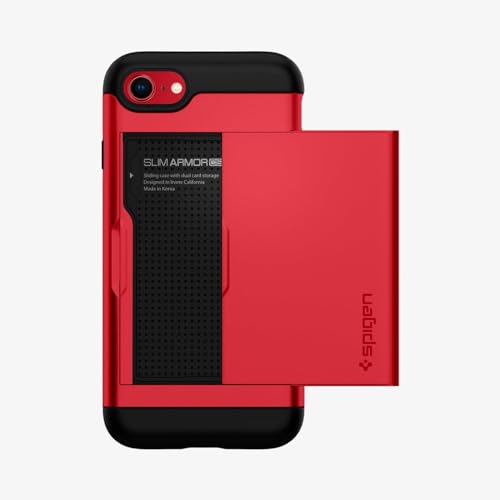 Spigen Slim Armor CS Designed for iPhone SE 2022 Case/iPhone SE 3 Case 2022 / iPhone SE 2020 Case/iPhone 8 Case/iPhone 7 Case - Red