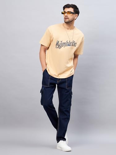 Image of STUDIO NEXX Men's Loose Fit Cargo Jeans | Non Stretchable | Cargo Denim for Men | Loose fit Cargos | Utility Pockets