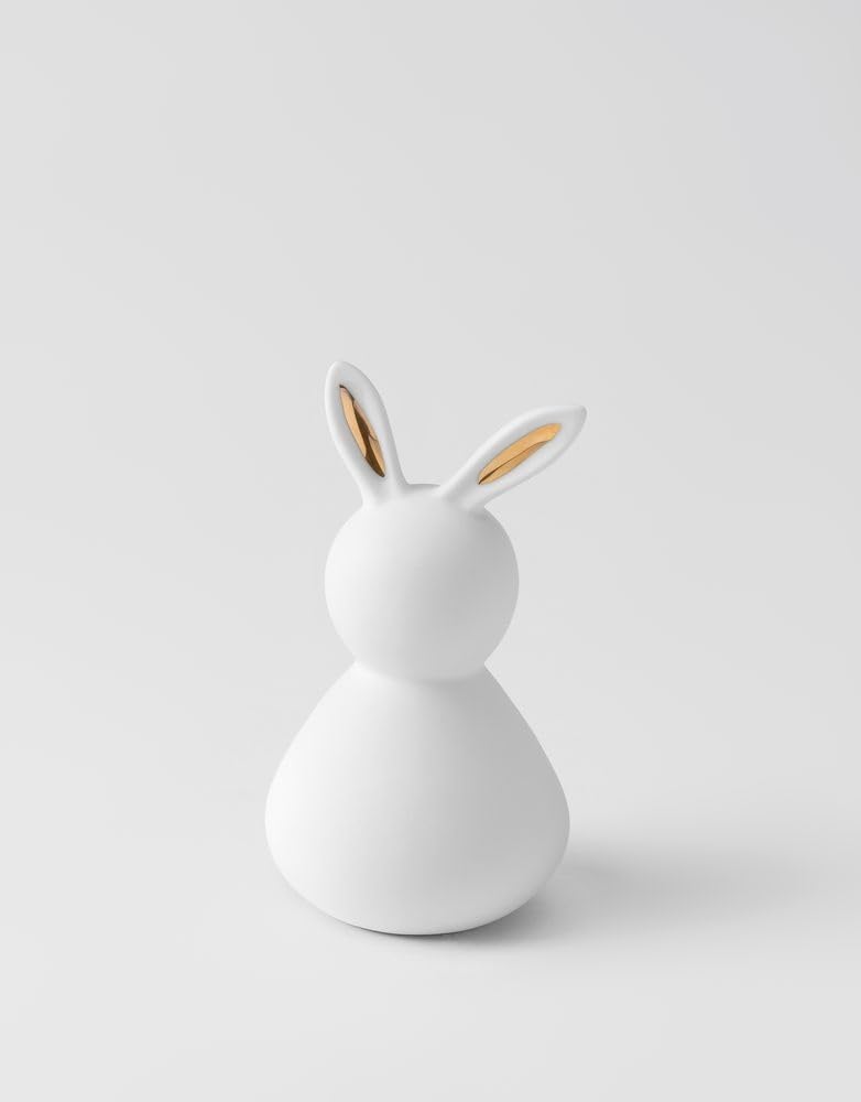 Räder White With Gold Accents Porcelain Rabbit Small Lady Golden Ears