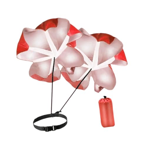 Colaxi Running Speed Chute 57 inch Weight Bearing Power Training Resistance Parachute Powerchute Umbrella Core Strength Stamina, Red