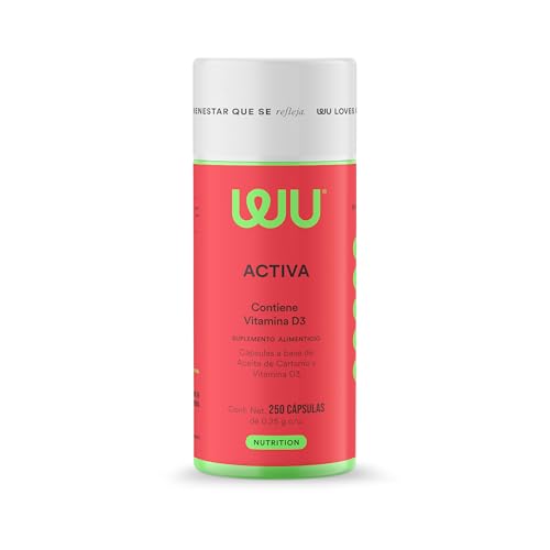 Vitamínicos, WU Nutrition® ACTIVA | Vitamina D3 400 UI y Aceite de Cártamo | Suplemento Alimenticio | 250 Cápsulas | 8 meses de consumo