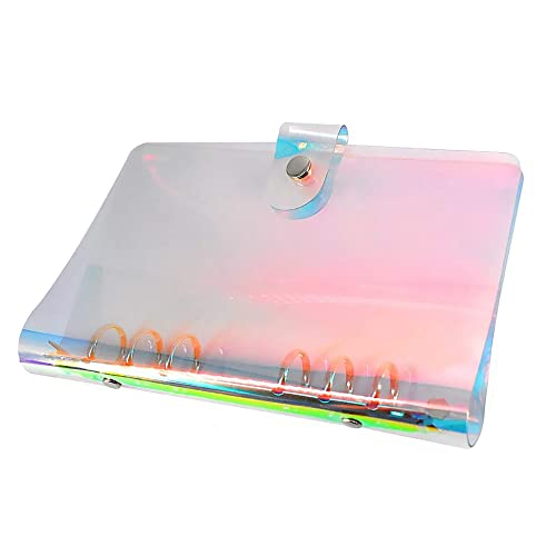 2 Couvertures De Carnet A6 – Reliure PVC Souple Arc-en-Ciel à 6 Anneaux, Imperméable Et Pailletée, Protection Pour Feuilles Mobiles