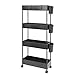 BOMKEE Carrello Portaoggetti Sottile a 4 Livelli Carrello Portaoggetti Scorrevole Carrello Multiuso Mobile Scaffalatura Carrello Organizer Portaoggetti su Ruote per Cucina, Bagno Lavanderia Ufficio