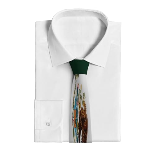 Mexican Flag Portable And Comfortable Skin Friendly Men'S Silk Tie2
