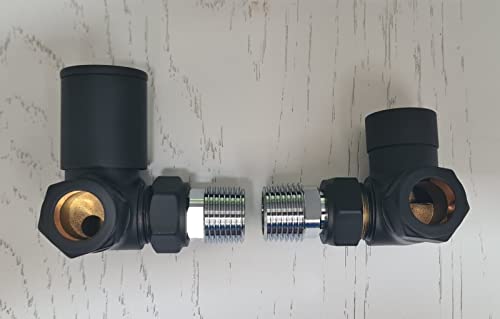 Valves d'angle pour sèche-serviettes noir mat finition luxe Team Controls - 3