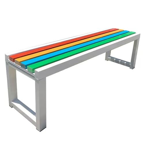 Banc de jardin 2-3 places 120 cm en métal résistant avec assise de patio pour extérieur