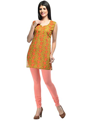 Image of Frenchtrendz Women's Cotton Spandex Stretchable Mid Rise Slim Fit Churidar Leggings Pull On