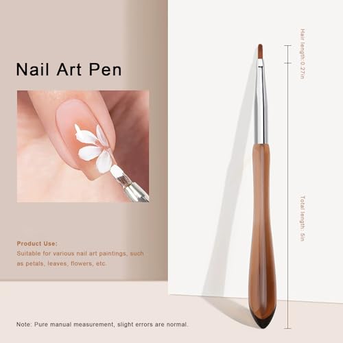 Image of Acrylic Nail Brush, Nail Art Brushes Daisy Pen - Versatile Nail Drawing Pen for Petals, Leaves, Flowers Nails Art Designs Tool for DIY Salon