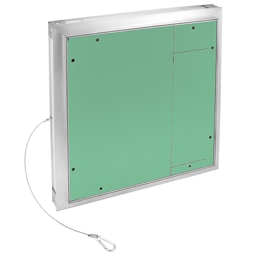 QWORK® Puerta revisión Trampilla inspección, 40 x 40 cm, marco de aluminio, yeso 12.5 mm