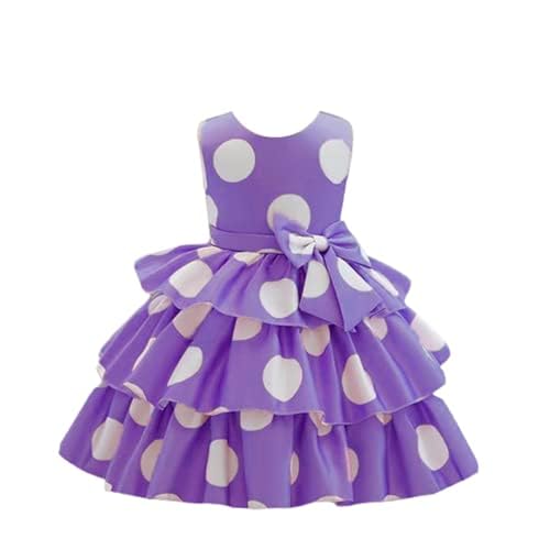 Image of Niren Enterprise Girl's Polka Dot Pattern Satin Blend Frock Dress with Sleeveless Round Neck Knee Length and A-Line Pull On Closure Type