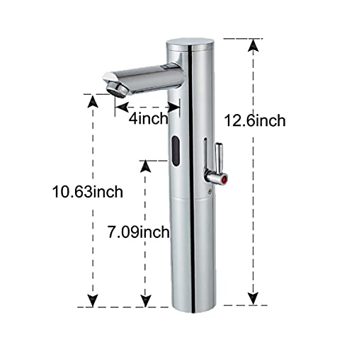 Platform Tall Body Basin Automatic Sensor Touchless Bathroom Sink Faucet,Single Handle Battery Power Motion Activated Hands-Free Vessel Sink Tap,Chrome Finished (High)… #TOP5