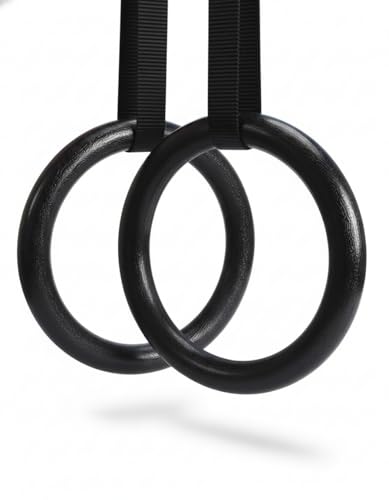 Histarzeda Gymnastics Rings with Adjustable 4.5m Straps Heavy Duty ABS Exercise Rings Set Non-Slip Olympic Gymnastic Rings for Calisthenics Pull Ups Cross Training & Home Gym (400kg Capacity)