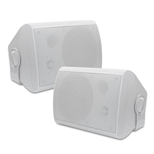 STUDIOFINIX Altavoces de Pared de 6,5 Pulgadas, Sistema de Altavoces Pasivos para Exteriores de 400W/par, Material ABS Resistente para el Patio, el Garaje y la Piscina (Blanco) Cover