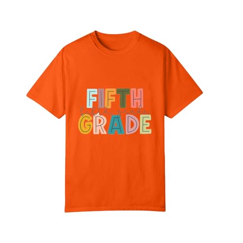 Fifth Grade Shirts Retro Boys Girls Back to School T-Shirt Kids First Day of School Short Sleeve Crewneck Tops3