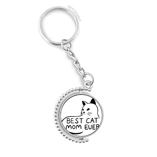 Porte-clés rotatif Le Meilleur Chat Maman citation 1,2x3,5