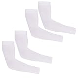 Ärmlinge UV Sonnenschutz,Arm Sleeve Kühlende Armabdeckung für Damen Herren Jugend,Tattoo Abdeckung, Armstulpen für Radsport Wandern Laufen Volleyball Fahren (WEISSE, 2 Paare)