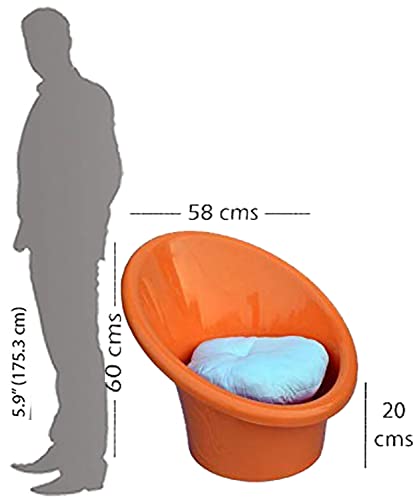 Image of Tub Chairs /ARM Chairs /Chairs for Home, Living Room /Indoor and Outdoor Chairs with Complimentary Cushions Set of 02 (Orange)