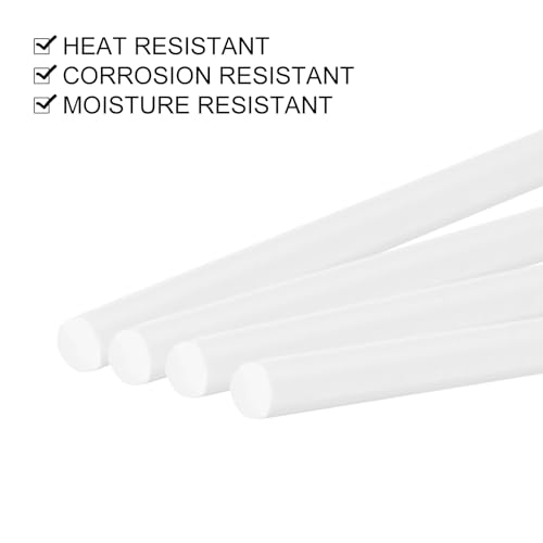 Image of uxcell 5 Pcs White Plastic Rods 2.5 x 250mm ABS Styrene Round Stick Round Solid Bar DIY Model for DIY Toys Building Making Architectural Model Making