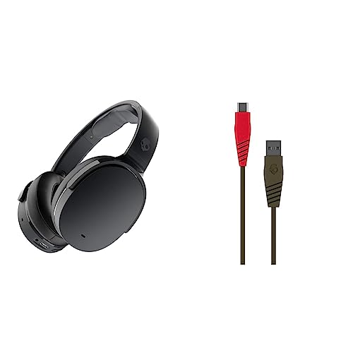 Image of Skullcandy Hesh ANC Over-Ear Headphones, True Black & Line USB-C Charger Cable /Charging and Data Sync /Charge Your Android Phone, Tablets and More /USB-A to USB-C Cable - 4ft Standard Issue
