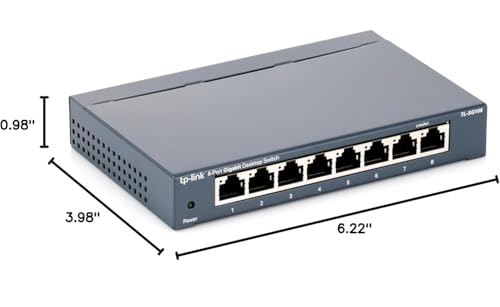 TP-Link TL-SG108 8 Port Gigabit Unmanaged Ethernet Network Switch, Ethernet Splitter Plug & Play Fanless Metal Design Shielded Ports Traffic Optimization - Image 4