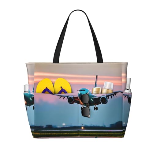 Sac à bandoulière imperméable imprimé avion pour vos escapades d'été et sorties plage