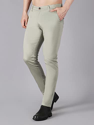Image of Hence Men's Slim Fit Cotton Casual Trousers