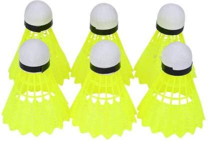 SPOCCO All-Round Durable Nylon Shuttlecocks Badminton(Tube of 6Pc) Nylon Shuttle - White (Medium Slow, 76, Pack of 6)-image-34