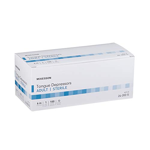 mckesson tongue depressors 100 count adult size sterile individually wrapped wood unflavored splinter-free 6 in  use for medical arts crafts spa