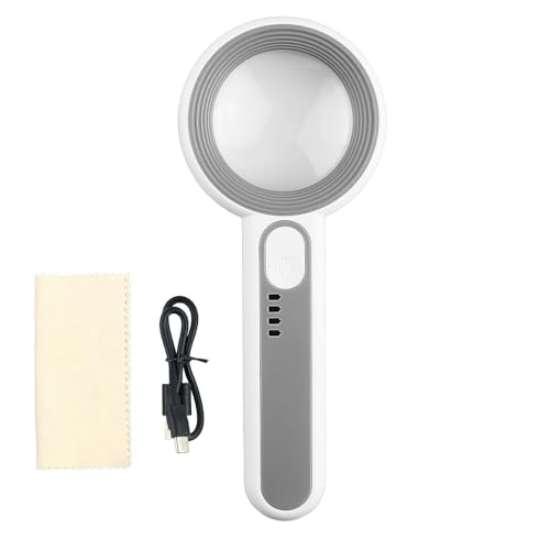 Lupa con luz LED | Lupa para niños con luz, lupa de lectura de mano recargable, lupa para leer con, para ancianos