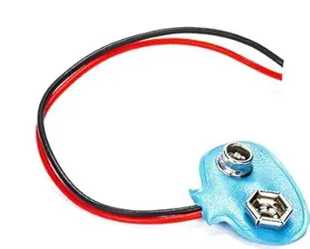 SOOTRA 9v Battery Snap Cable, Clip Connector T Type Snapper for Power Supply Pack of (2)