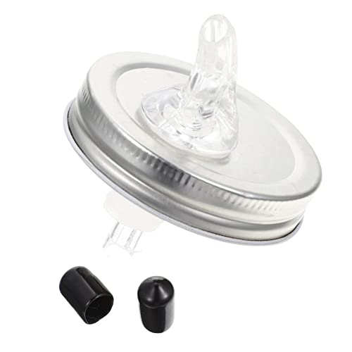 CIYODO Wine Dispenser With Spout Mason Can Lid Pour Spouts with Flap Jar Proof Wine Spout Drink Dispenser Wine Cork Home Diffusers Wine Accessory Pouring Lid Oil Silver Acrylic re-usable