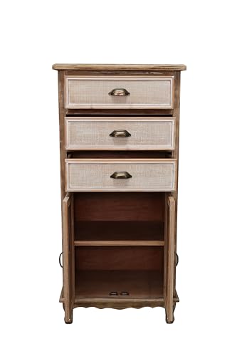 Image of LKTART 55 inch Tall Solid Wood Kitchen Pantry Storage Cabinet with Drawers | Solid Wood Frame;Farmhouse /French Country Narrow Corner Glass Display Cabinet;Narrow Storage Cabinet;Tall Accent Cabinet