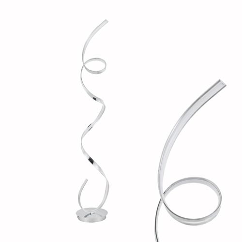 AooLiWang 59 inches Twisted Floor Standing Lamp, 60W Adjustable Bright and Infinitely Dimmable, LED Modern Silver Floor Tall Lamp for Living Room Bedroom Office with Remote, (luminum Chrome)