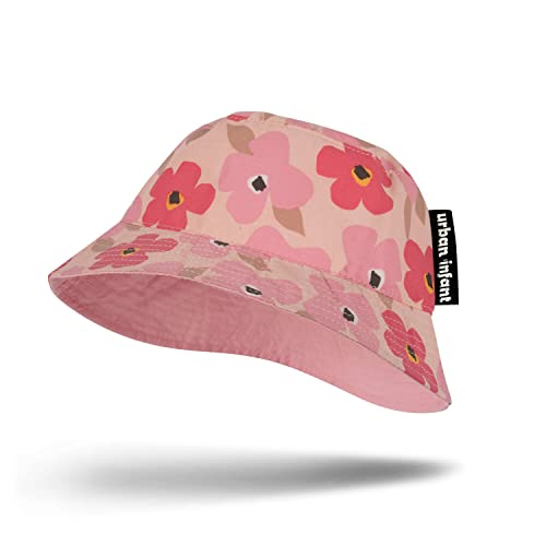 Urban Infant Toddler Sun Hat – Girls and Boys Bucket Style Hat - Lightweight and Reversible - Little Kids Ages 1-5 - Poppies