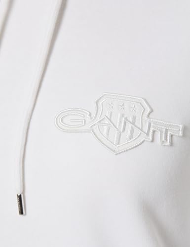 Sweat à capuche homme Gant Reg Tonal Shield couleur eggshell taille M - 4
