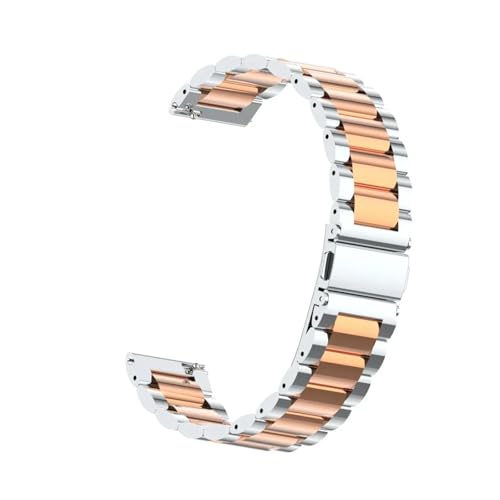 [XGYOMVB] 18mm���^���X�g���b�v�i�����p�j�����X�e�����X�X�`�[���������p���v�o���h�i265S/255S�p�j(Silver-rose gold,Venu2s Venu3s)