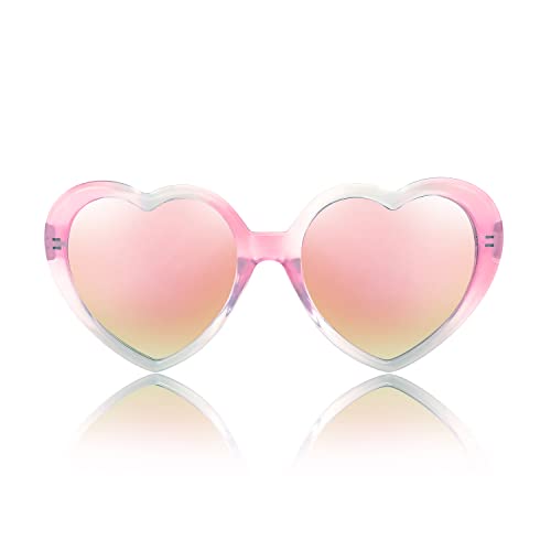 FEISEDY Polarized Heart Shaped Sunglasses Oversized Vintage Fashion Love Eyeglasses for Women UV400 B23372