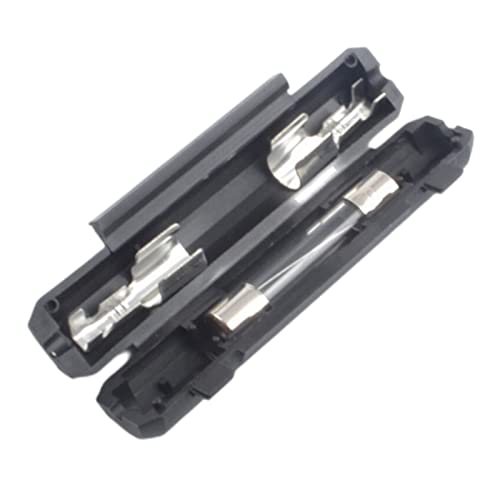 Porte-fusible en verre 6x30mm noir avec fusible 5A pour circuit électrique de voiture