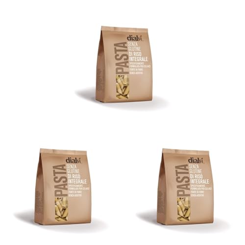 Dialsí - Plumas de pasta sin gluten de arroz integral - 400 g (Paquete de 3)