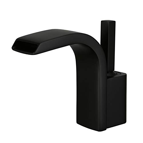 ULING BL021-2 Waterfall Hot and Cold Control Basin Faucet(Matte Black)