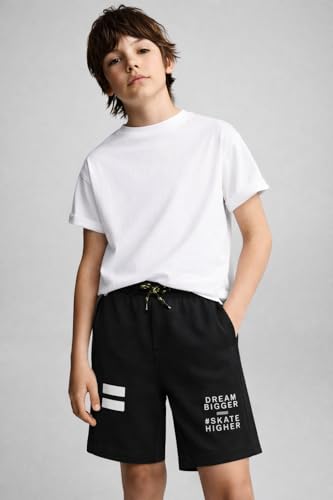 Image of Alan Jones Clothing Boys Casual Bermuda Shorts | Placement Print | French Terry | Regular Fit | Drawstring Closure | Age 5-16 Years | Lounge & Casual Wear