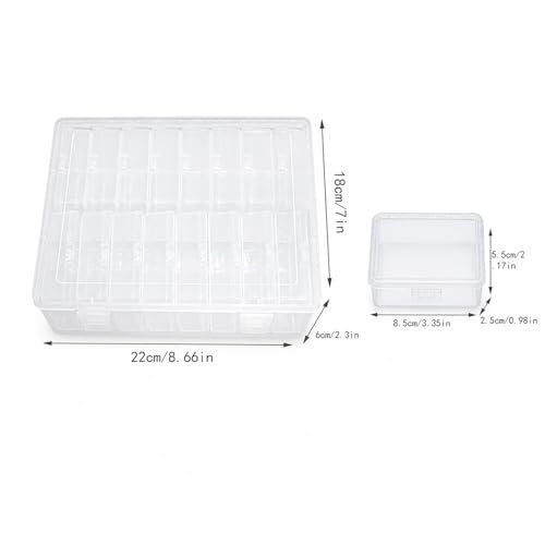 Image of Bead Organizer Box, 16 Pcs Small Plastic Boxes Rhinestone Organizer Bead Containers Nail Organizers and Storage Clear Dimond Storage with Hinged Lid and Stackable(3.35 * 2.17 * 0.98, 16)